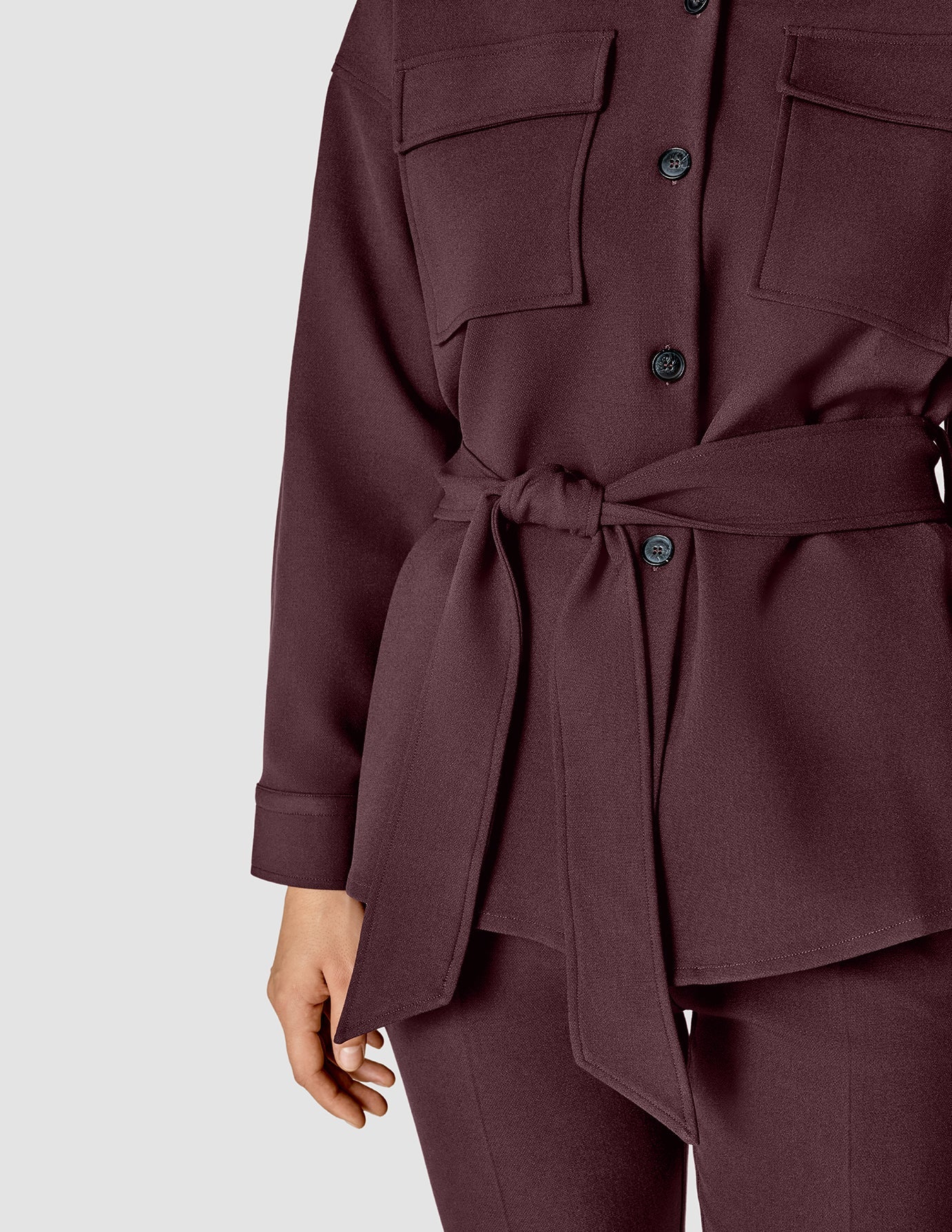 Belted Overshirt Pinot Noir